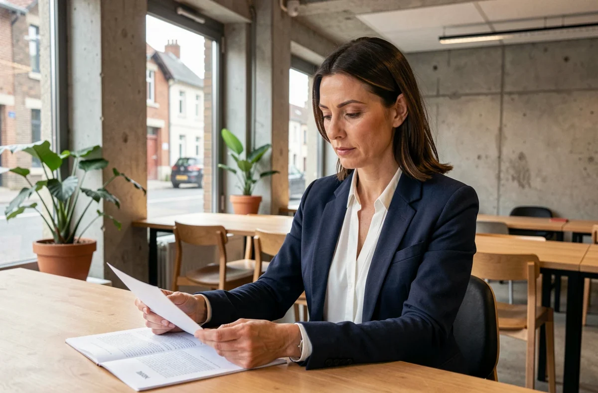 Consultante indépendante en portage salarial travaillant dans un espace de coworking à Cholet
