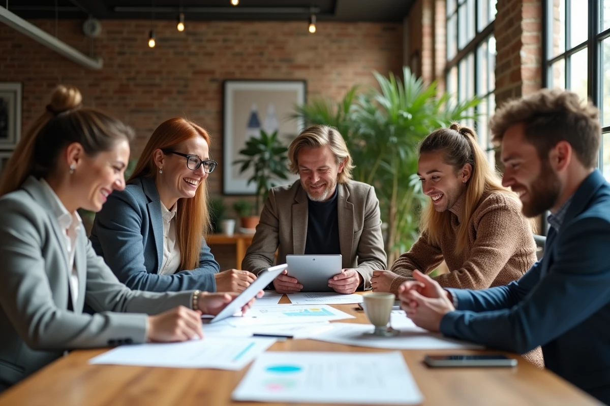 Equipe multiculturelle collaborant dans un espace de coworking