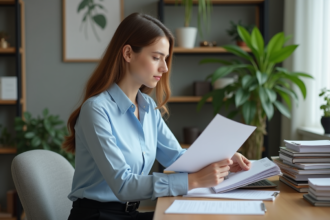 Jeune femme organisée dans un bureau moderne
