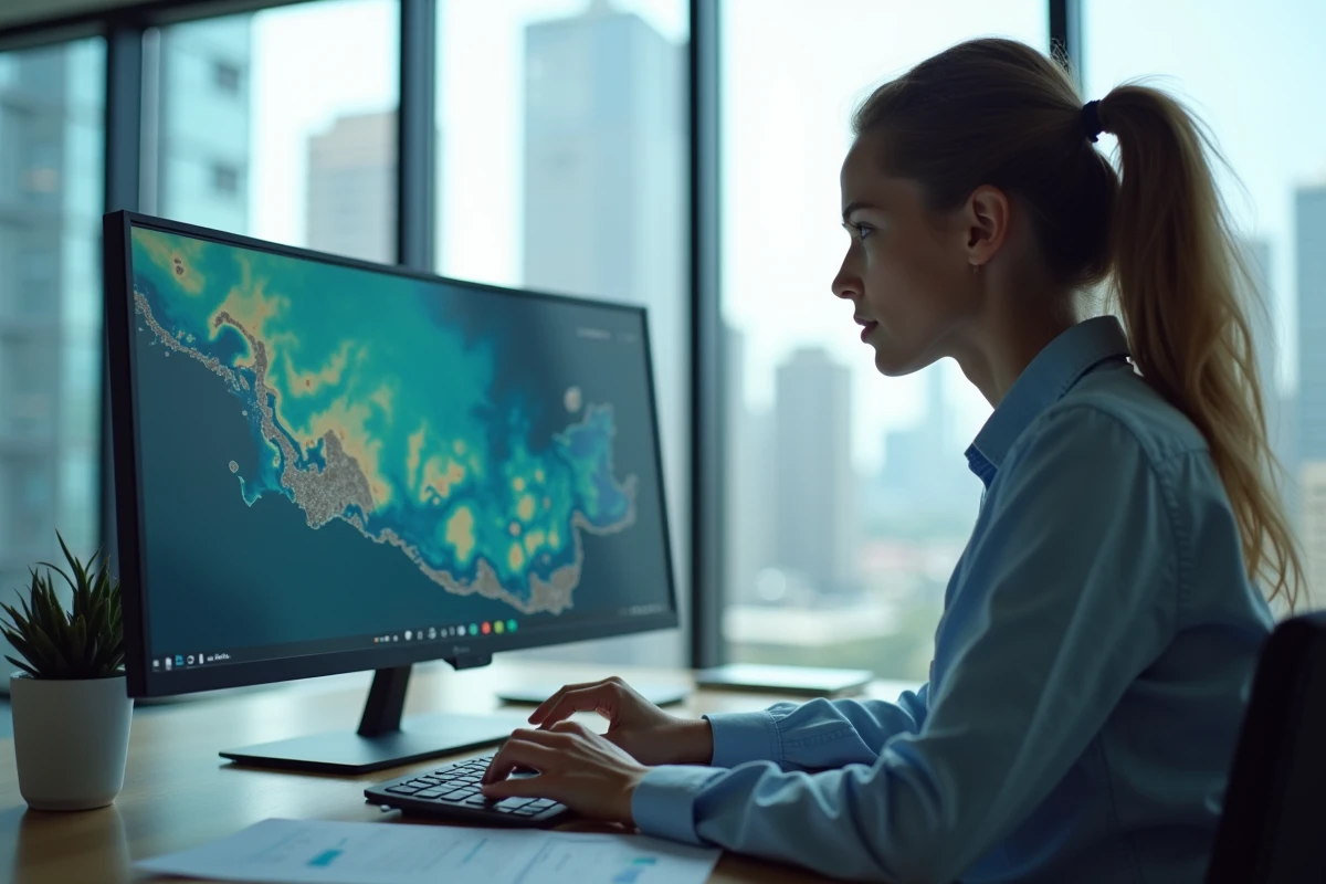 Jeune scientifique environnement dans un bureau moderne