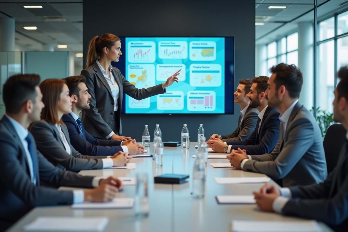 Groupe de jeunes professionnels en réunion de travail